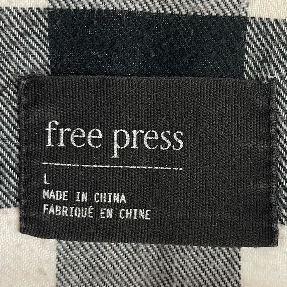 Free Press Large Buffalo Plaid Flannel Tunic Longline Button Down Shirt Chore - Picture 8 of 10